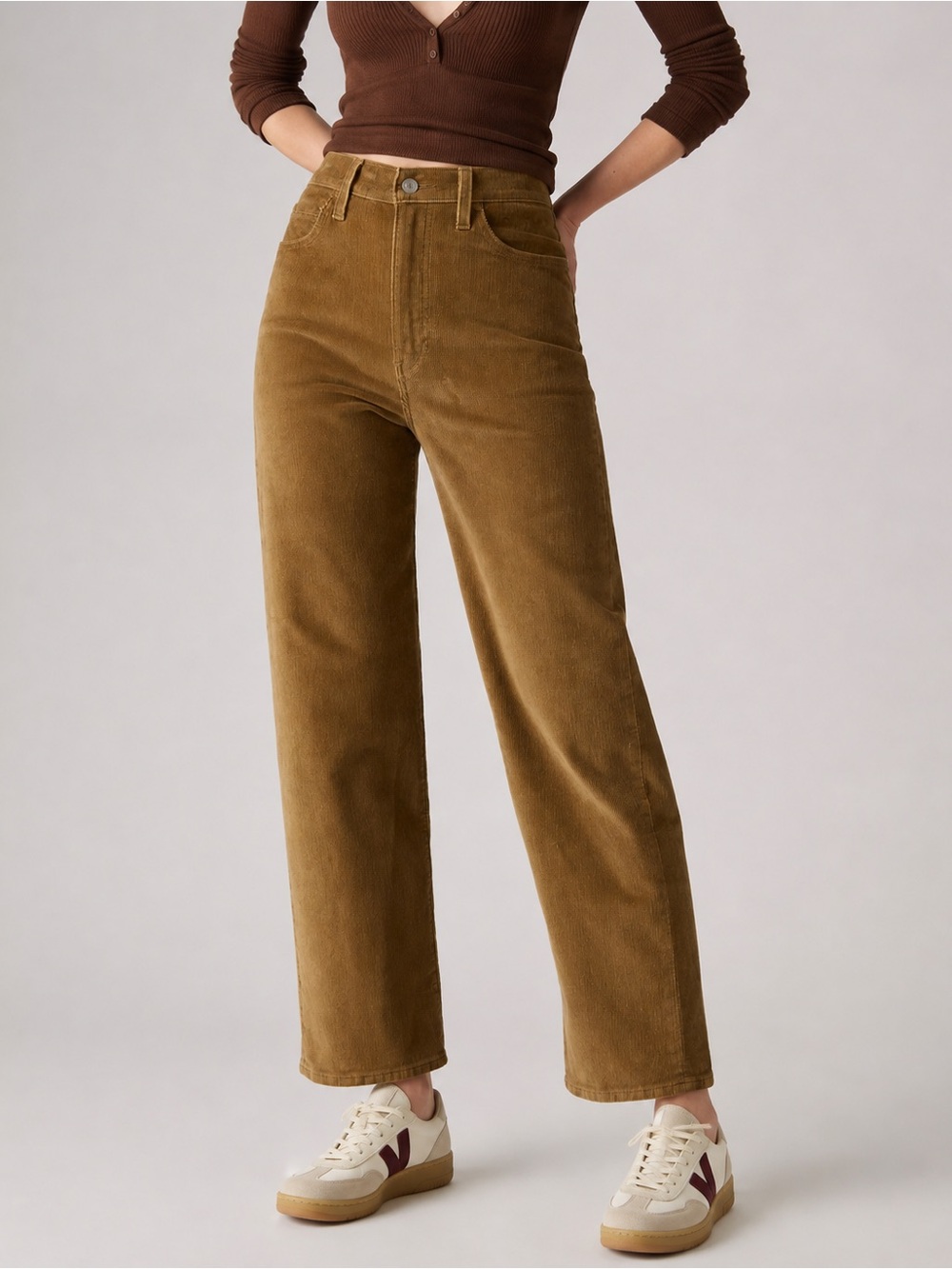 Levis Ribcage Corduroy Pants NWT 29x27 High Rise Brown 90s Preppy Academia Fall
